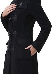 Hooded Toggle Duffle Wool Coat for Women
