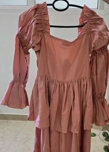 Stylish Pink Long Sleeve Dress