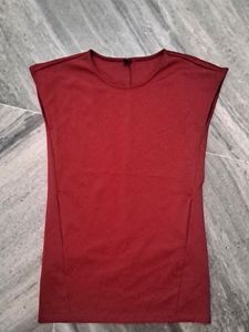 Maroon Mini Dress Can Be Used As A Tunic Top