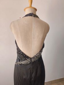 Elegant Black Halter Gown