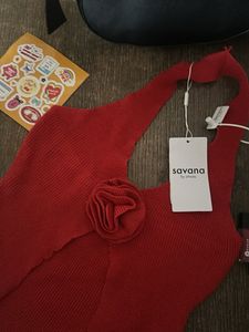 Rose Knit Top❤️🍓🐙🍉🧣👠🥤