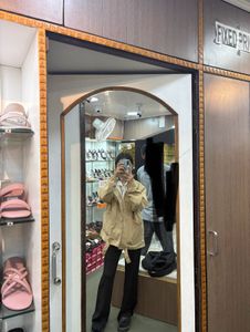 khaki shirt jacket from Savana