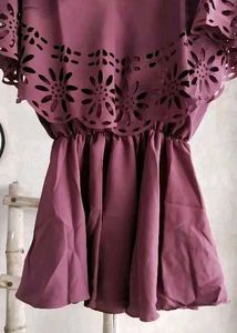 Cut Work Fashionable Trendy Falared Top