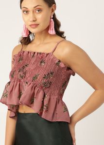 Pink &amp; Green Crop Top