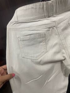 white cream jeans