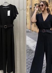 Chic Black Belted Jumpsuit