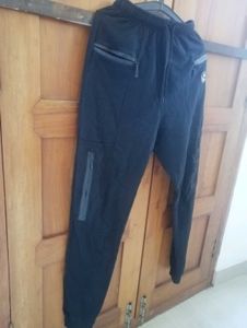 Trendy Black Cotton Track Pant – Stretchable Waist