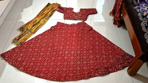 Red Bandhani Lehenga Set