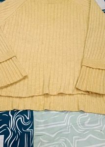 Yellow Knit Pullover Sweater