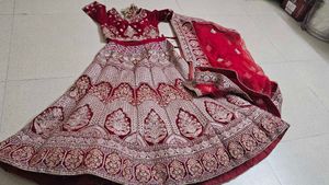 Gorgeous Red Embroidered Lehenga Choli bridal leha