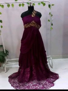 Elegant Purple Embellished Gown