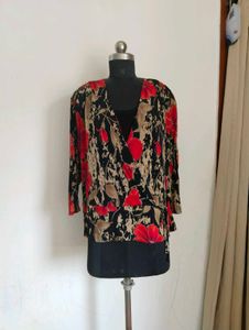 plus size Floral Wrap Top