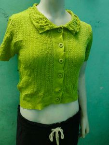 Olive Crochet Crop Top