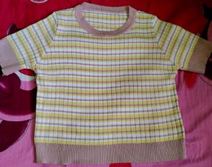 Striped Knit Crop Top