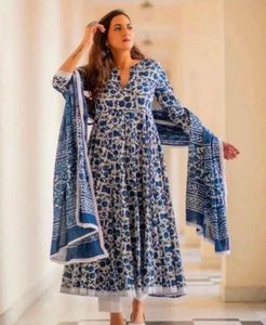 Anarkali Set With Pallazo And Dupatta