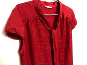 Ofsay Red Tie-neck Top