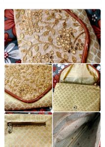 Green Saree Silver Border FREE Big Size Clutch 😍