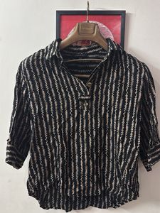 Striped Button-Up Shirt