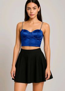Blue Corset & Black Skirt