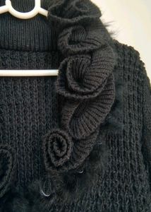 Black Knit Long Cardigan (Size 32)