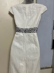 Pintrest White Dress with Embellished Belt Look