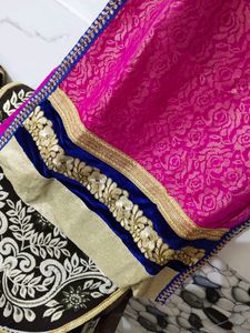 Sharara Set With Velvet Choli And Net Plazo