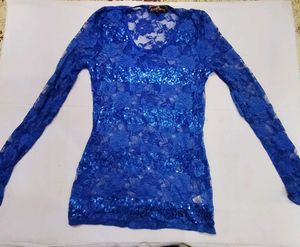 Blue Rose Stylish Net Top.🌟💙