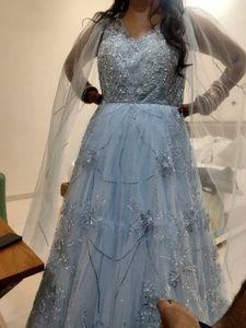 Elegant Blue Ethnic Gown