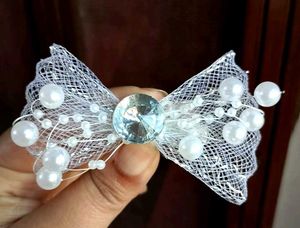 Korean Pearl Rhinestone Hair Bow
