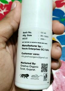 Grashva Go Organic roll on