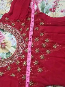 Elegant Red Embroidered Kurta
