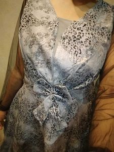 Elegant Grey A-Line Dress