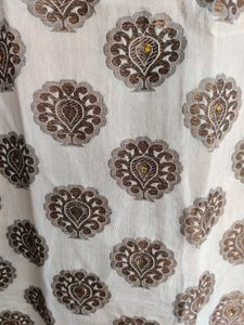 chanderi work kurta pant set