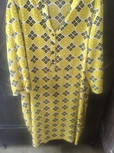 Yellow Print Tunic Top