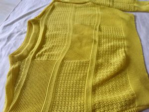 Yellow Knit Crop Sweater