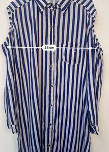 Blue &amp; White Striped Shirt Dress