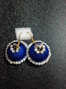 Blue Beaded Earrings