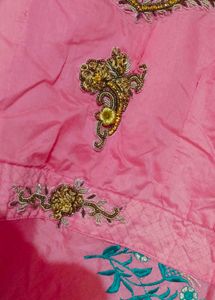 Pink Floral Embroidered Dress