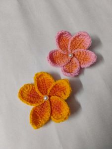 Crochet Plemeria Hairclip 🌸