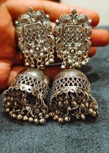 Oxidized Silver Necklace &amp; Earring Set