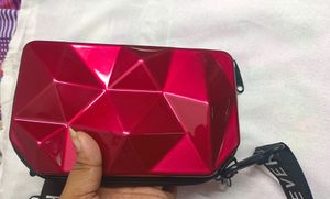 Geometric Maroon Crossbody Bag