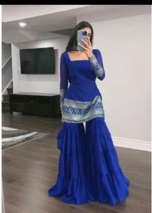 Royal Blue Gharara Suit