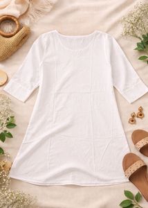 Elegant Embroidered White Kurta