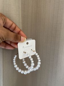 Pearl Hoop Earrings - Ms Accessorie