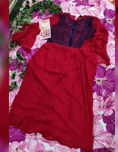 Royal Red Embroidery Dress