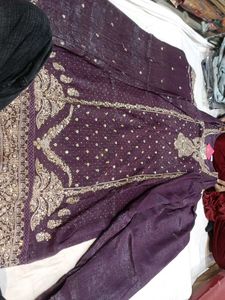 Elegant Purple Embroidered Salwar Suit