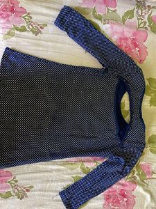 Back Cutout Polka Dot Top