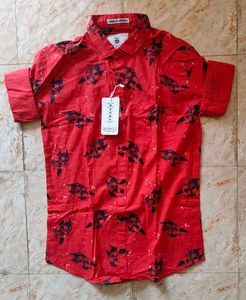 Seven11 Red Print Button-Down Shirt