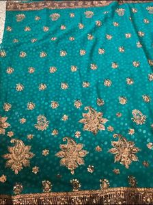 Green Saree Without Blouse