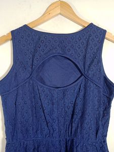 Abof Blue Colour Lase Fabric Basic Dress(Women)